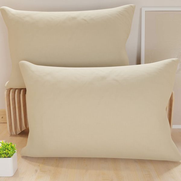 PETTI Artigiani Italiani – 2er-Set Kissenbezüge 70x50 cm aus Mikrofaser, Zierkissenbezüge für Schlafzimmer & Sofa, Uni Taubengrau, 100 % Made in Italy