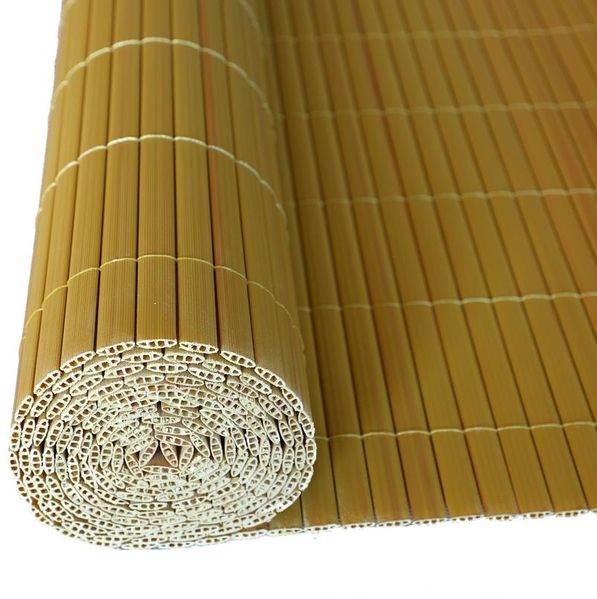 Estexo Sichtschutzmatte für Zaun oder Balkon, PVC, Bambus, 1,0x4 m