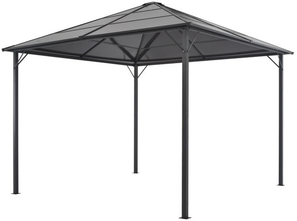 vidaXL Gartenpavillon mit Dach Aluminium 3×3 m Anthrazit 44641
