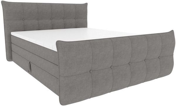 Boxspringbett Marbella - Jacquard - Grau - 160x200 cm