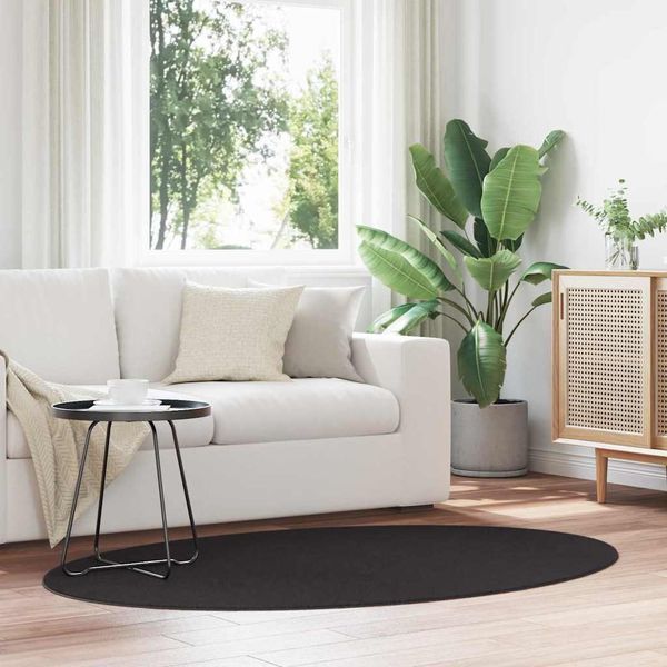 vidaXL Bereichsteppiche Oval HUARTE Schwarz 100 x 200 cm 4103650