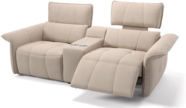 Sofanella Kinosofa ADRIA Stoffsofa Kinosessel Heimkino in Creme S: 206 Breite x 101 Tiefe
