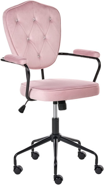 Schreibtischstuhl VELISSE Samtstoff Pastellrosa