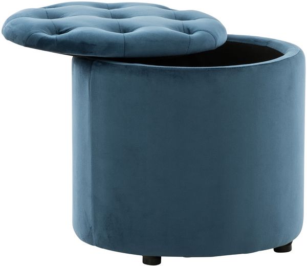 CLP Sitzhocker Pantin Samt mit Stauraum,blau Bild 3