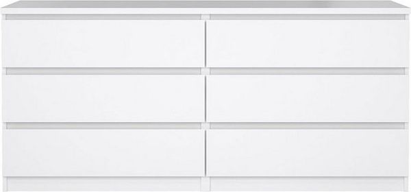 ebuy24 Kommode Naia Kommode 6 Schubladen weiß hochglanz.