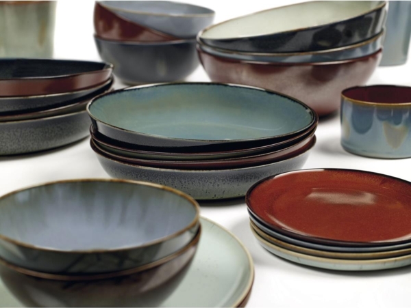 SERAX Teller tief L Dark Blue / Rust, ø: 235 mm Bild 3