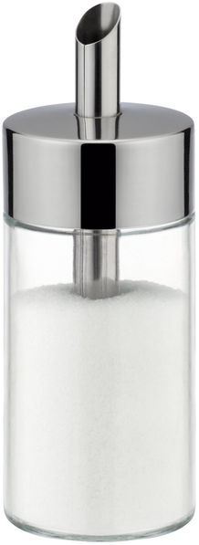 Tescoma Zuckerstreuer Glas und Edelstahl, Zuckerdose mit Deckel für weißen und braunen Zucker für zu Hause oder Gastronomien CLUB 150ml, spülmaschinenfest