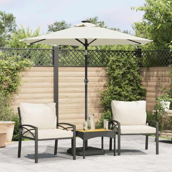 vidaXL Sonnenschirm mit Stahlmast Weiß 225x225x212 cm 4005058