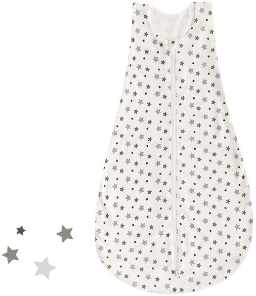 Träumeland Sommerschlafsack 'LIEBMICH', Tencel weiß mit grauen Sternen, Gr. 90