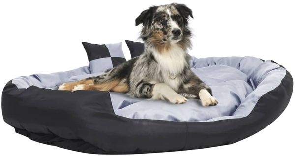 vidaXL Hundekissen Wendbar und Waschbar Grau und Schwarz 150x120x25 cm 171210