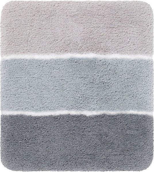 Homie Living Badematte Rio Marina, Höhe 30 mm, rutschhemmend beschichtet, fußbodenheizungsgeeignet, schnell trocknend, Polyester, rechteckig, flauschiger Badteppich, modern gestreift, waschbar, Badezimmerteppich
