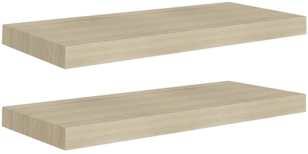 vidaXL Schwebende Wandregale 2 Stk. Eichefarben 60x23,5x3,8cm MDF 323875