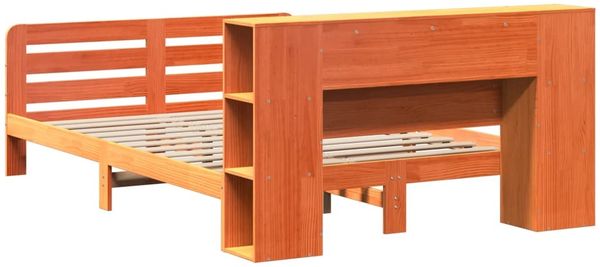 vidaXL Massivholzbett ohne Matratze Wachsbraun 150x200 cm Kiefernholz 3309883 Bild 8