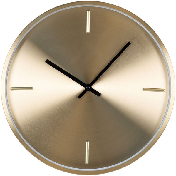 House Nordic Wanduhr, Aluminium, Gold, lautloses Werk, ø30