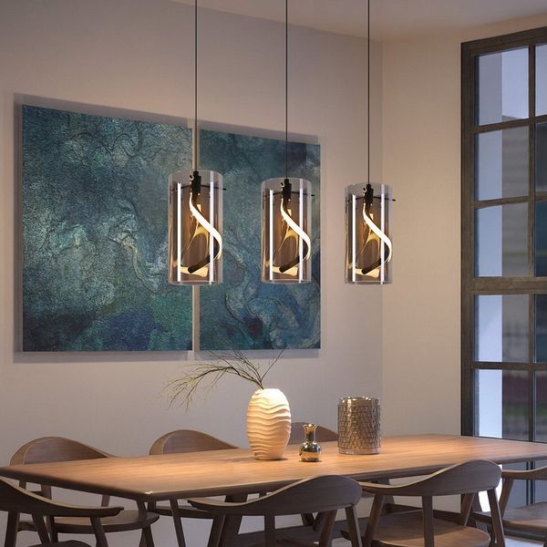 Nettlife LED Pendelleuchte Rauchgraue Vintage 8W Warmweiß 3000K Hängeleuchte Glas 1-flammig, Höhenverstellbar, LED wechselbar, für Wohnzimmer, Esszimmer oder Schlafzimmer ist