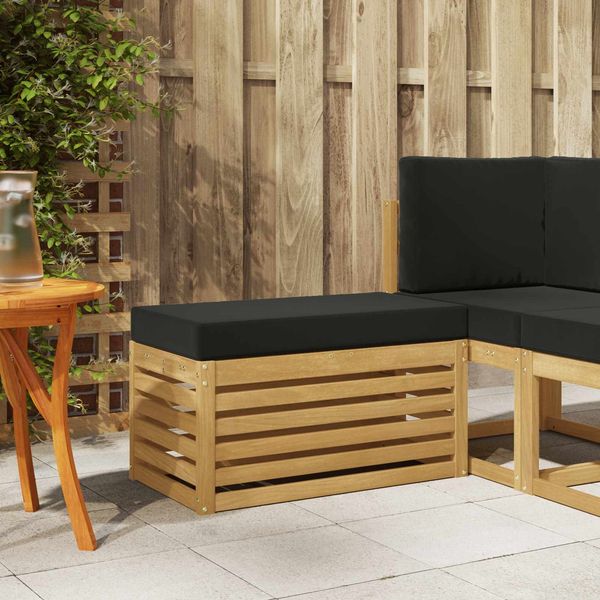 vidaXL Outdoor Hocker Bank Weiß 80 x 43 x 45 cm Massivholz Akazie 901690