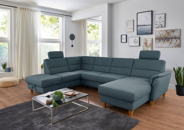 Home affaire Wohnlandschaft Palmera U-Form, Federkern, wahlweise mit Bettfunktion und mit/ohne Stauraum