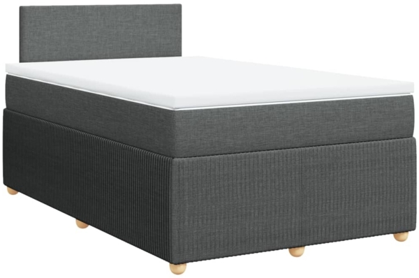 vidaXL Boxspringbett mit Matratze Dunkelgrau 120x190 cm Stoff 3287389