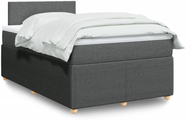 vidaXL Boxspringbett mit Matratze Dunkelgrau 120x190 cm Stoff 3287389