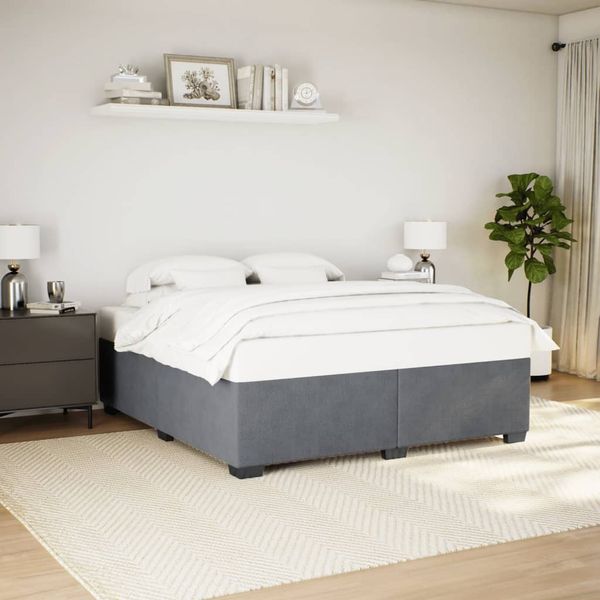 vidaXL Bettgestell ohne Matratze Dunkelgrau 200x200 cm Samt 3284656