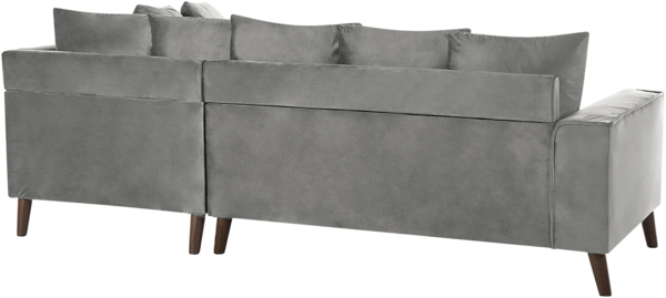 Ecksofa GRENA Samtstoff Hellgrau Linksseitig Bild 5