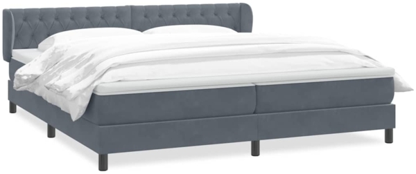 vidaXL Boxspringbett mit Matratzen Dunkelgrau 200x210 cm Samt 3317794