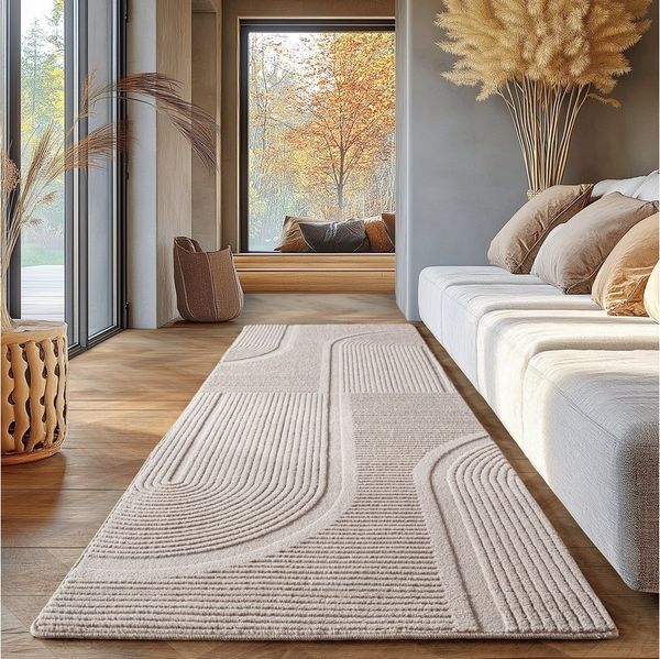 SIMPEX24 Designteppich Unicolor - Einfarbig, Rechteckig, Höhe: 12 mm, Kurzflor Boho Teppich Weich Anti-Rutsch Rückseite Waschbar