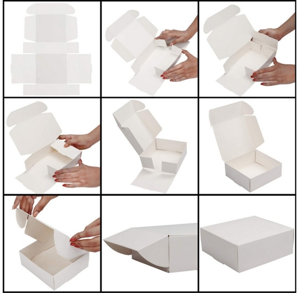 Kurtzy Geschenkbox Weiße Geschenkboxen 50 Stück - 12x12x5cm mit Deckel (50 St) Bild 2