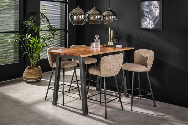 KAWOLA Bartisch ERGEA Stehtisch Baumkante Akazie massiv natur 147x80 cm