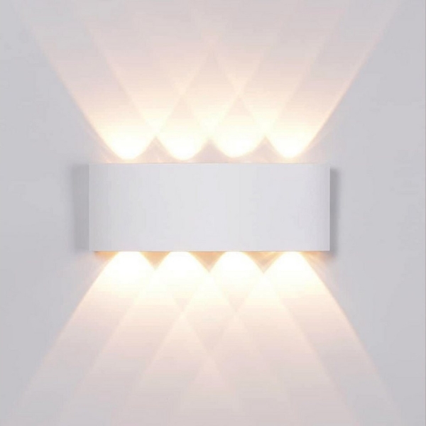 8w LED Wandleuchte Fassadenleuchte Außenbereich in Weiß Eckig |CCT|680 Lumen