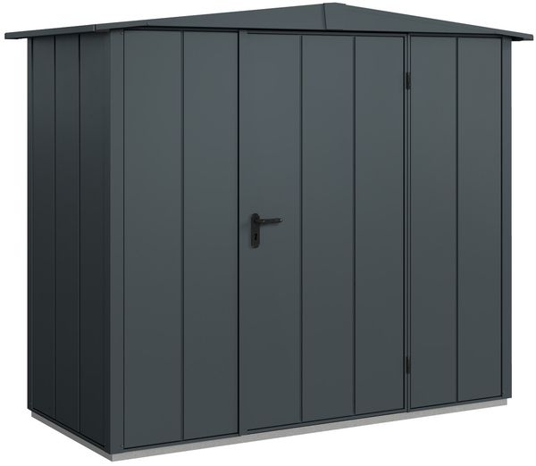 Hörmann Ecostar Metall-Gerätehaus Elegant mit Satteldach Typ 1, 108x238 cm , anthrazitgrau, 2,6 m²,1-flüglige Tür