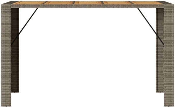 vidaXL Garten-Bartisch mit Holzplatte Grau 185x80x110 cm Polyrattan 368701 Bild 4