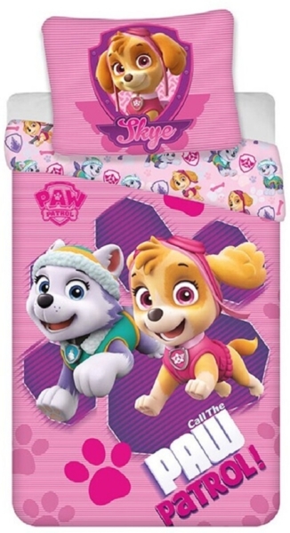 PAW Patrol Bettwäsche-Set Poly-Baumwolle 140x200 cm Bettbezug + 65x65 cm Kissenbezug