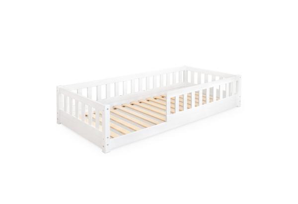 Ehrenkind Kinderbett Bodenbett aus aus massivem Kiefernholz mit Rausfallschutz (Hochwertiges Kinderbett aus FSC® zertifziertem Holz / Bodenbett in 90x200, Montessori Kinderbett 90x200cm), Bodenbett 90x200 cm, aus FSC zertifiziertem Holz