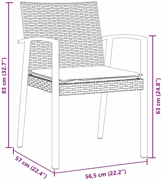 vidaXL Garten Essgruppe 7 pcs Schwarz Poly Rattan 3379069 Bild 9