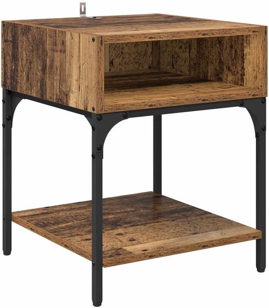 vidaXL Nachttisch 2 pcs Altholz 40 x 40 x 50 cm Holzwerkstoff 881813 Bild 5