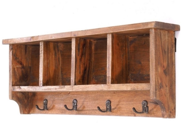 DESIGN DELIGHTS Wandgarderobe RUSTIKALE WANDGARDEROBE mit Fächern "VINTAGE 70", 70x27x11cm(BxHxT) Bild 2