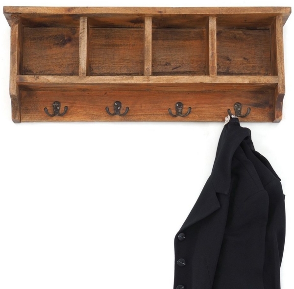 DESIGN DELIGHTS Wandgarderobe RUSTIKALE WANDGARDEROBE mit Fächern "VINTAGE 70", 70x27x11cm(BxHxT) Bild 3