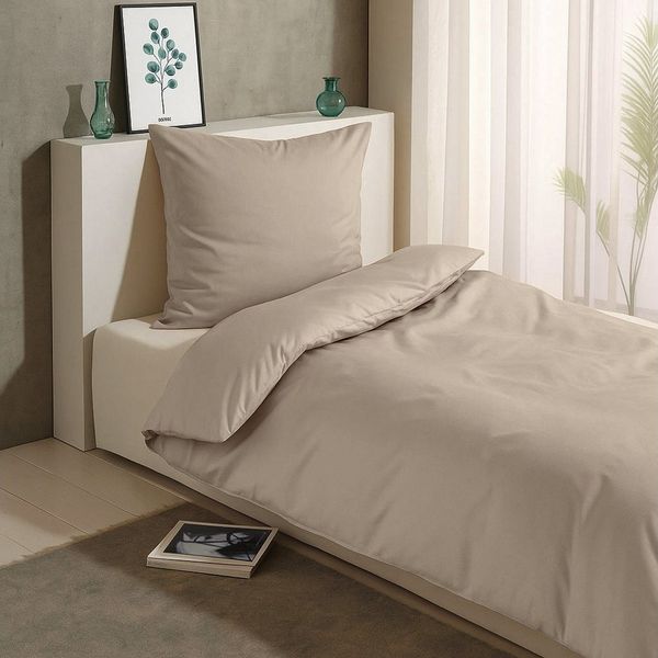 TRAUMSCHLAF Bettwäsche Pure, Mako Satin, 2 teilig, hochwertige Satin Bettwäsche