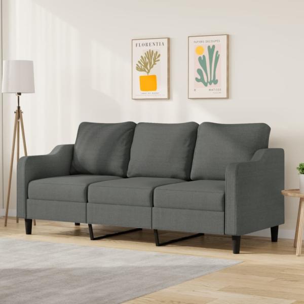 vidaXL 3-Sitzer-Sofa Dunkelgrau 180 cm Stoff