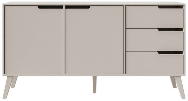 Beautysofa Kommode NOREL modernes Design mit drei Schubladen und zwei Schränken (erhältlich in Braun Walnuss & Cashmere), Breite: 160 cm
