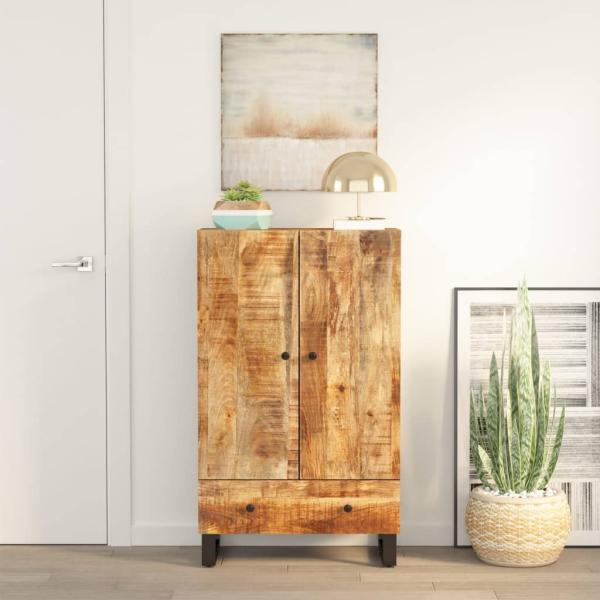 vidaXL Highboard mit Schublade 60x33x100 cm Massivholz Mango & Eisen 352933