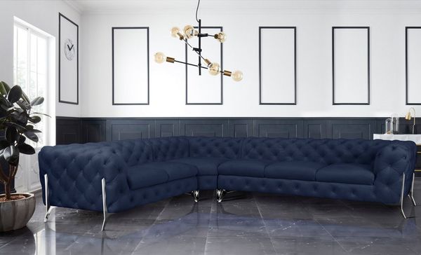 Home affaire Chesterfield-Sofa Amaury L-Form, großes Ecksofa, Chesterfield-Optik, Breite 323 cm, Fußfarbe wählbar