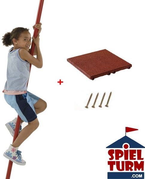 Rutschstange/ Feuerwehrstange zum Anbau an unsere Spieltürme inkl. Fallschutz und Verschraubung - Material: Metall – Maße: 250 x 0,38 x 60 cm