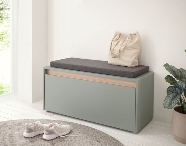 Home affaire Polsterbank GiRON/CiTY, Garderobenbank mit Klappe, Sitzbank in vier Farben (2-St), viel Stauraum, Platz für ca. 8 Paar Schuhe, 100 cm breit