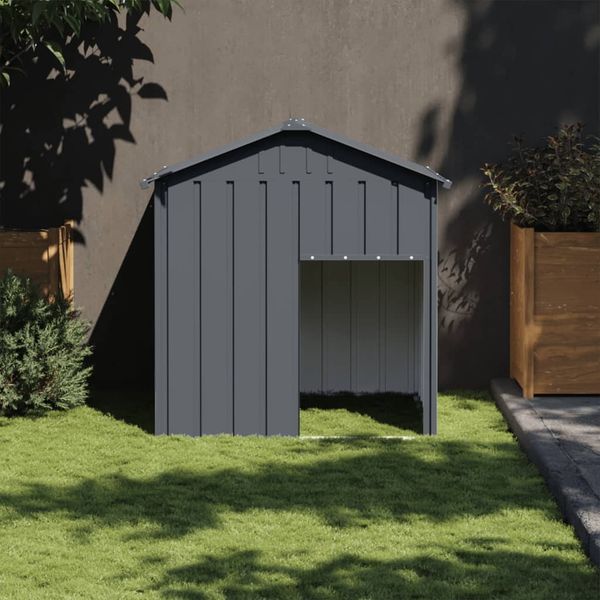 vidaXL Hundehütte mit Dach Anthrazit 117x103x123 cm Verzinkter Stahl 172349