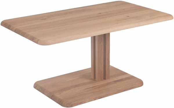 Couchtisch höhenverstellbar Ciel 100x49x60 Massivholz Wildeiche Bianco