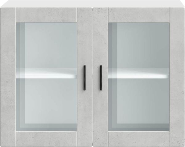 vidaXL Küchen-Hängeschrank mit Glastür Porto Betongrau 854091 Bild 7
