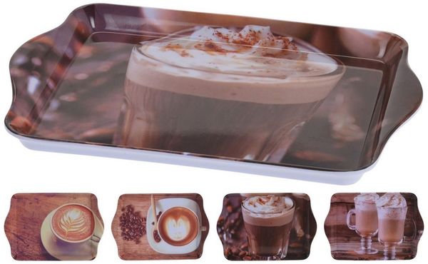 Annastore Tablett 4-TLG. Set Tabletts aus Melamin - Melamintablett - Tablett klein, (4-tlg), 21x14 cm