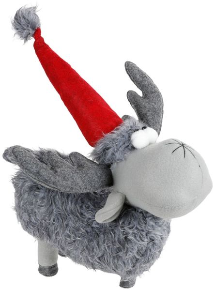 Deko-Rentier mit Mütze Weihnachtsfigur Weihnachtsdeko Winterdeko Dekofigur